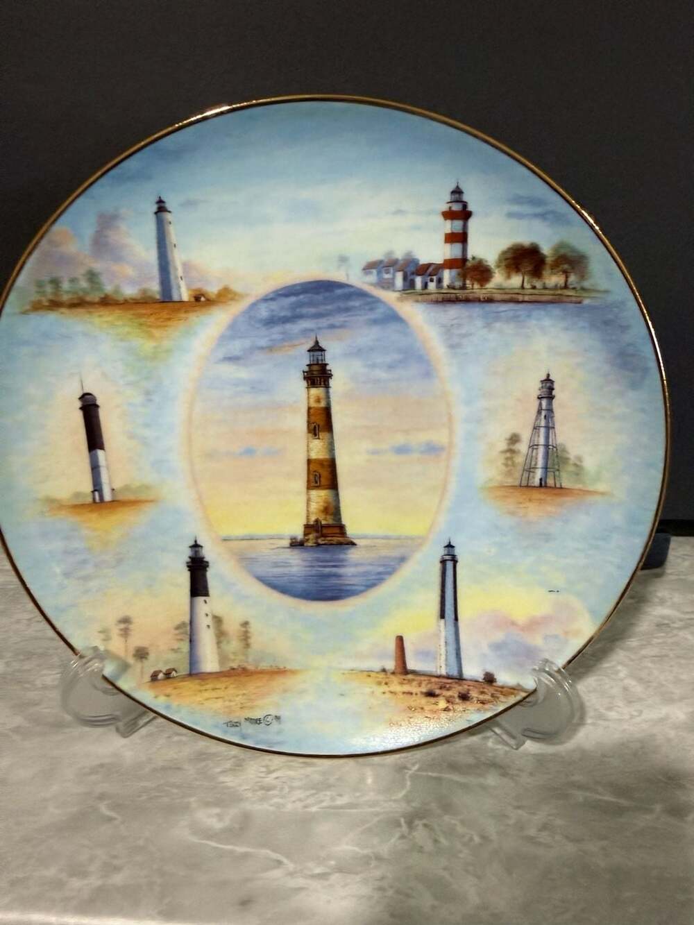 Terry Moore South Carolina Lighthouses Limited Edition Decorative Oval Collector